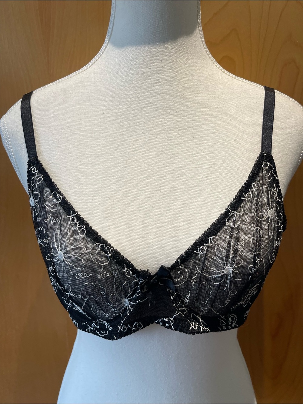 Sheer Savage X Fenty Floral Embroidered Underwire Bra 38B